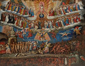 El Juicio Final, Escuela de Cuzco, finales del siglo XVII de Diego Quispe Tito
