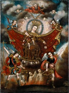 La Virgen del Carmen salvando almas en el Purgatorio de Diego Quispe Tito