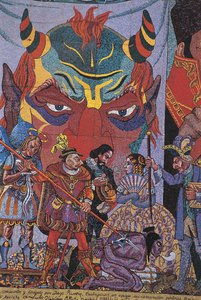 Primer plano de un cuadro, Teatro Insurgentes, Ciudad de México, México de Diego Rivera