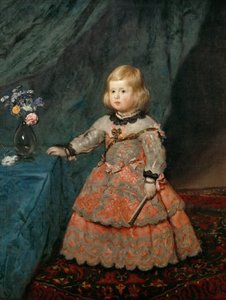 Retrato de la Infanta Margarita Teresa (1651-1673) en un vestido rosa por Diego Velázquez, c. 1653