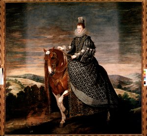 Retrato ecuestre de la reina Margarita de Austria de Diego Velázquez