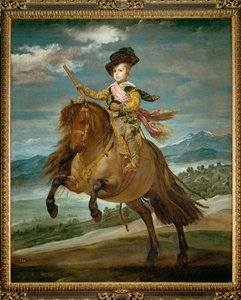 Infante Baltasar Carlos, hijo de los reyes Felipe IV e Isabel, a caballo (pintura sobre lienzo)