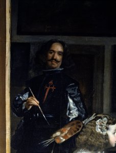 Las Meninas. Detalle: autorretrato del pintor ante su caballete de Diego Rodriguez de Silva y Velazquez