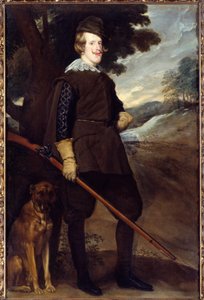 Retrato de Felipe IV (1605-1665), rey de España en traje de caza a los 30 años de Diego Velázquez