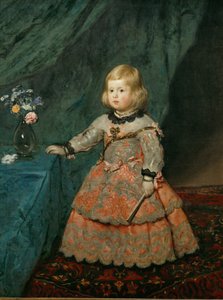 La Infanta Margarita Teresa con vestido rosa ... (pintura sobre lienzo) de Diego Rodriguez de Silva y Velazquez