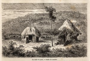 Un relevo postal entre Bucarest y Pitesti. Grabado para ilustrar el viaje de París a Bucarest (Rumania), en 1860, por Lancelot, diseñador, en "Le tour du monde, nouveau journal des voyages", publicado bajo la dirección de Edouard Charton