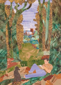 Lectura en el bosque, 2020 (collage)