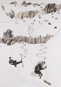 Ski-ing, Fall Line  Fall (collage) de Dione Verulam