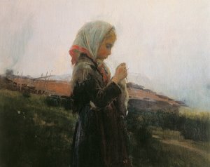 Tejiendo, (detalle) de Dionisio Baixeras Verdaguer