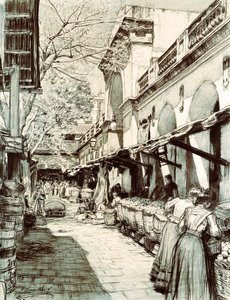 La plaza del mercado de Santa Catalina en Barcelona de Dionisio Baixeras Verdaguer