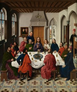 Detalle del Tríptico de la Última Cena, del Retablo del Santísimo Sacramento, c.1464-68 (óleo sobre tabla) de Dirck Bouts