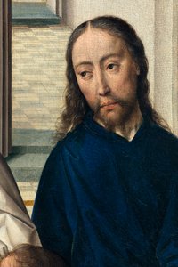 Iglesia parroquial (Parochiekerk Sint-Pieter). Pintura. La Última Cena. Dirk Bouts. 1464-1468. (detalle) de Dirck Bouts