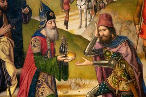 Iglesia parroquial (Parochiekerk Sint-Pieter). La Última Cena. Dirk Bouts. 1464-1468. (detalle)