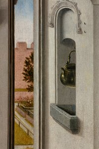 Iglesia parroquial (Parochiekerk Sint-Pieter). La Última Cena. Dirk Bouts. 1464-1468. (detalle) de Dirck Bouts