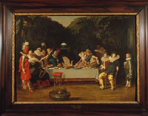 Figuras Elegantes Festinando en un Cenador de Dirck Hals