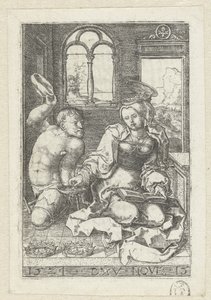 Santa Isabel de Hungría da limosna a un lisiado de Dirck Vellert