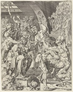 Burlándose de Cristo La caída y la redención de la humanidad a través de la vida y la pasión de Cristo (título de la serie) de Dirck Volckertsz. Coornhert (attributed to)