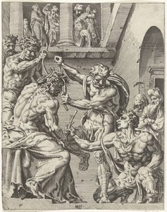 Cristo es coronado con la corona de espinas La caída y la redención de la humanidad a través de la vida y la pasión de Cristo (título de la serie) de Dirck Volckertsz. Coornhert (attributed to)
