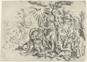 bautismo de cristo de Dirck Volckertsz. Coornhert (attributed to)