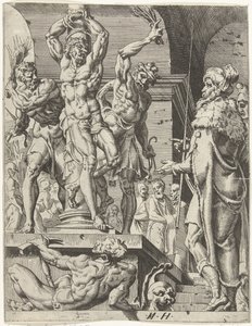 Flagelación de Cristo La caída y la redención de la humanidad a través de la vida y la pasión de Cristo (título de la serie) de Dirck Volckertsz. Coornhert (attributed to)