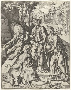 Santas mujeres en la tumba La caída y la redención de la humanidad a través de la vida y la pasión de Cristo (título de la serie) de Dirck Volckertsz. Coornhert (attributed to)