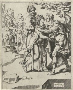 Isaac saludando a Rebeca Isaac