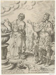 El rey Jeroboam y el varón de Dios ante el altar Historia del hombre desobediente de Dios (título de la serie)