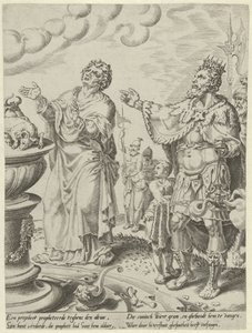 El rey Jeroboam y el varón de Dios ante el altar Historia del hombre desobediente de Dios (título de la serie)