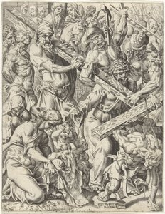 llevando la cruz La caída y la redención de la humanidad a través de la vida y la pasión de Cristo (título de la serie) de Dirck Volckertsz. Coornhert (attributed to)