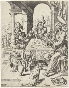 Comida en Emaús La caída y la redención de la humanidad a través de la vida y la pasión de Cristo (título de la serie) de Dirck Volckertsz. Coornhert (attributed to)