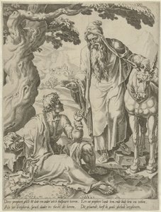 Invitación del Profeta al Hombre de Dios Historia del hombre desobediente de Dios (título de la serie) de Dirck Volckertsz. Coornhert (attributed to)