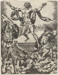 resurrección de cristo La caída y la redención de la humanidad a través de la vida y la pasión de Cristo (título de la serie) de Dirck Volckertsz. Coornhert (attributed to)