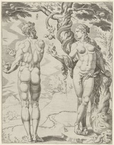 Adán y Eva Listas de mujeres (título de la serie) de Dirck Volckertsz. Coornhert