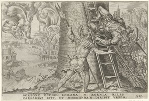 Toma de Roma, 1527 Overwinen van Karel V (título de la serie) Carlos el Grande imp. optar. máx. victoria, la más importante de muchas (título de la serie) de Dirck Volckertsz. Coornhert