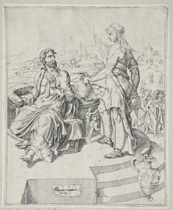 Cristo y la mujer samaritana de Dirck Volckertsz. Coornhert