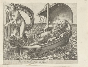 La fortuna no favorece a los que se duermen; La paciencia como el vencedor de la fortuna No todos los holgazanes tienen suerte Fortuna y waeckt no para todos los durmientes (título sobre objeto) Proverbios sobre Fortuna (título de la serie) de Dirck Volckertsz. Coornhert