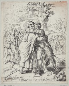 José abrazando a su padre de Dirck Volckertsz. Coornhert