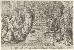 Subyugación de seis ciudades alemanas, 1547 Victorias de Carlos V (título de la serie) Divi Caroli. v. imp. optar. max victoriae, ex multis praecipuae (título de la serie) de Dirck Volckertsz. Coornhert