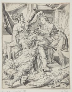 Sansón y Dalila de Dirck Volckertsz. Coornhert