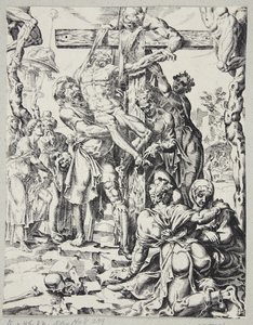 El descendimiento de la cruz de Dirck Volckertsz. Coornhert