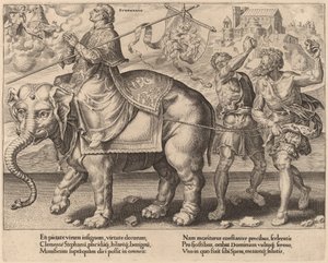 El triunfo de San Esteban de Dirck Volckertz Coornhert after Maerten van Heemskerck