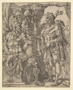Achior Suplicando a Holofernes por los Israelitas, de La Historia de Judith y Holofernes de Dirck Volkertsen Coornhert