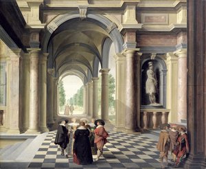 Un salón renacentista de Dirck van Delen