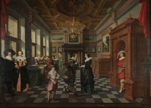 Una secuencia decorativa de siete partes: Un interior de Dirck van Delen