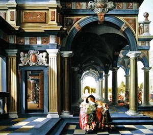 Figuras elegantes en una logia, 1635