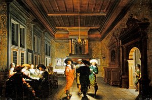 Interior con juego de cartas de Dirck van Delen