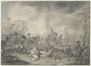 Captura del general ruso Hermann durante la batalla de Bergen, 1799 de Dirk Langendijk (signed by artist)