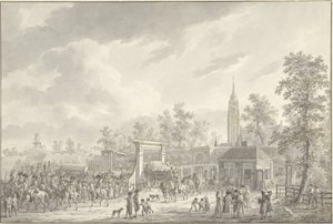 La salida de la guarnición de Amersfoort en 1790 de Dirk Langendijk (signed by artist)