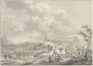 Campamento del ejército ruso en Callantsoog en 1799 de Dirk Langendijk
