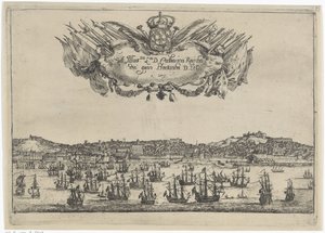 Vista de la ciudad y el puerto de Lisboa Vistas de Lisboa (título de la serie) de Dirk Stoop